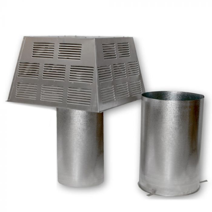 Superior Square Top Termination with Slip Section for 8-Inch Chimney, Black (ETL-8DM-K)