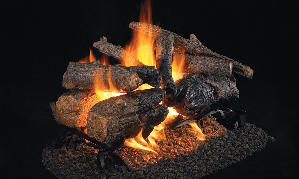 Real Fyre Charred American Oak 24-inches See Thru Vented Gas Log Set