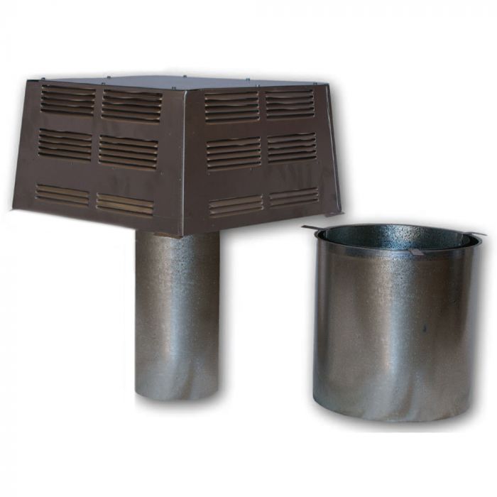 Superior Square Top Termination with Slip Section for 12-Inch Chimney, Black (STL-12DMP)