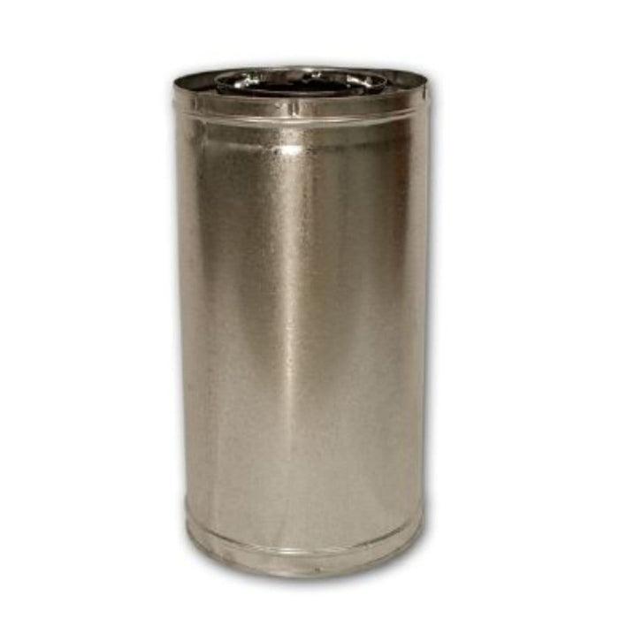Superior 18-inch Section Double Wall Pipe Snap Lock for 8-inch Wood-Burning Chimney