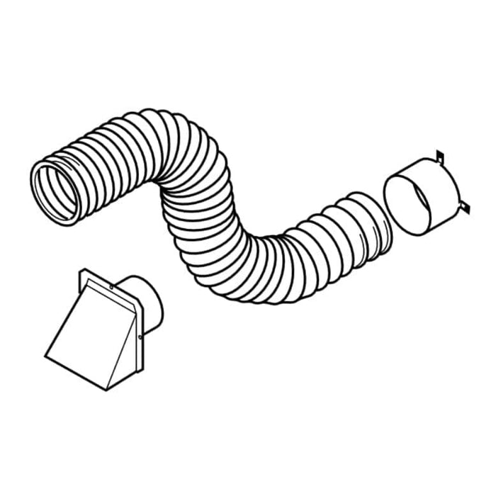 Superior 4-inch Outside Air Kit with Collar, Hood and 3' Flex for Wall Venting