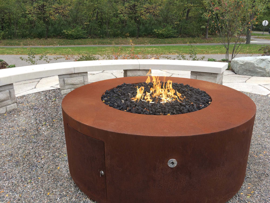 The Outdoor Plus Unity Fire Pit - Corten Steel Fire Pits 60" x 24" / Match Lit / Natural Gas