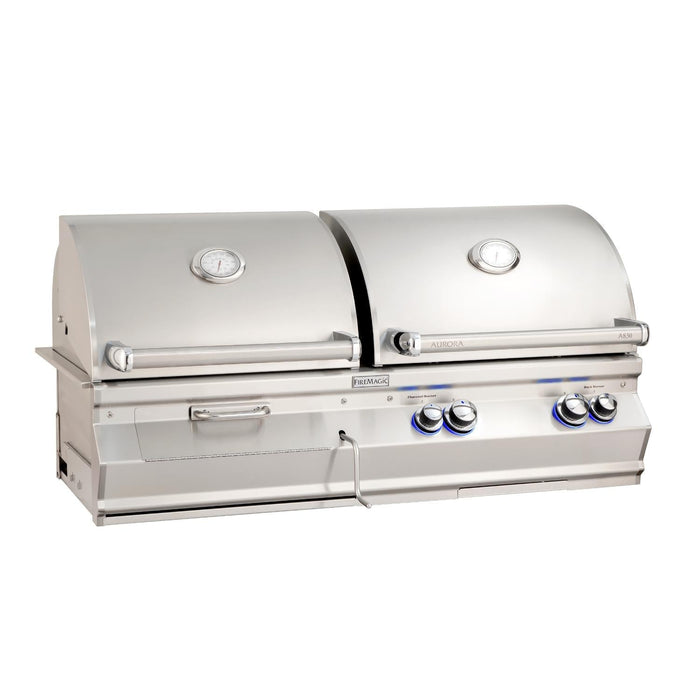 Aurora Charcoal Combo Grill W/ Backburner & Rotisserie Kit + Analog Thermometer, Natural Gas, Built In, 36", Fire Magic