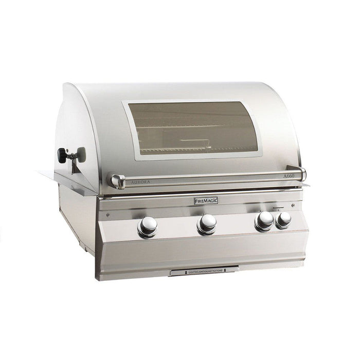 Aurora Built-In Grill With Rear Burners & Infrared burner + Analog Thermometer, Natural Gas, 30", Fire Magic