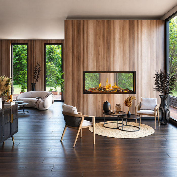 Napoleon Tall Linear Vector™ 74" See Through with Luminous Logs | TLV74LN2