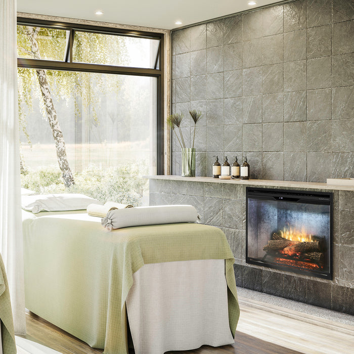 Dimplex Revillusion 30" Built-In Firebox Weathered Concrete with Glass Pane and Plug Kit included