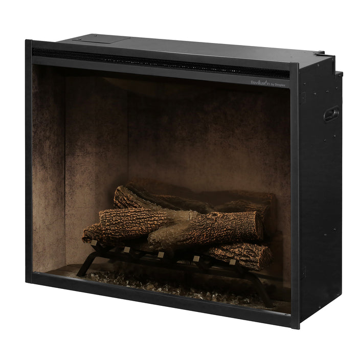 Dimplex Revillusion 30" Built-In Firebox Weathered Concrete with Glass Pane and Plug Kit included