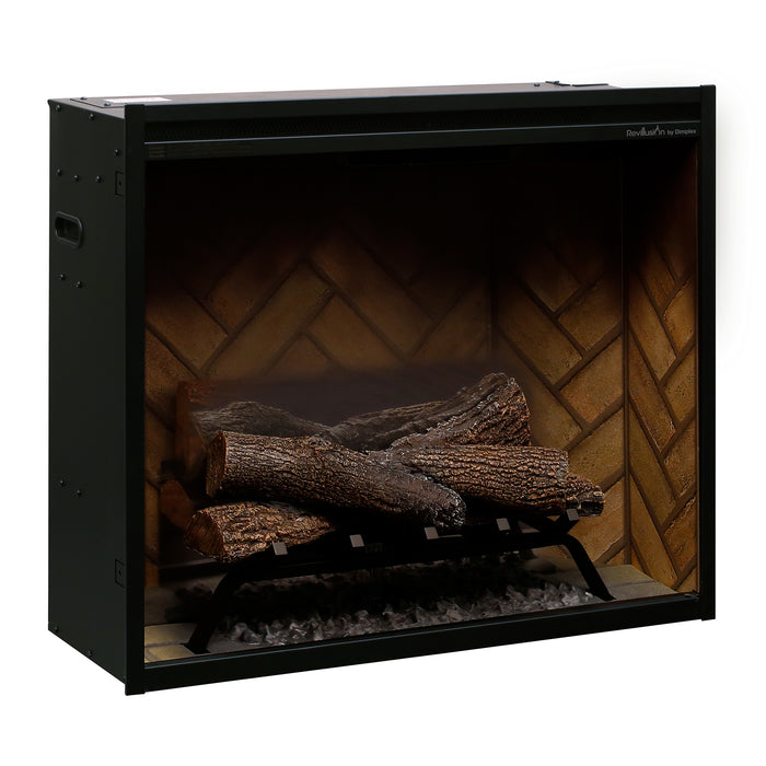 Dimplex Revillusion 30" Built-In Firebox Herringbone with Glass Pane and Plug Kit included