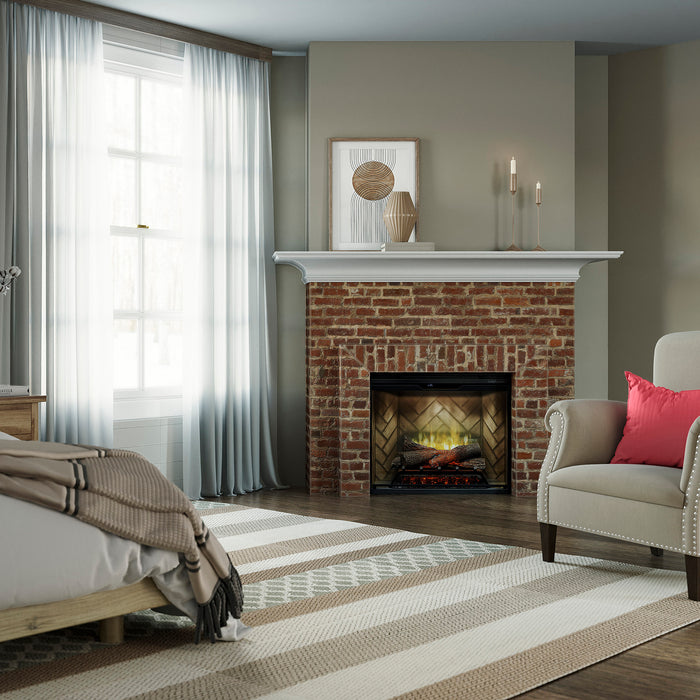 Dimplex Revillusion 30" Built-In Firebox Herringbone with Glass Pane and Plug Kit included