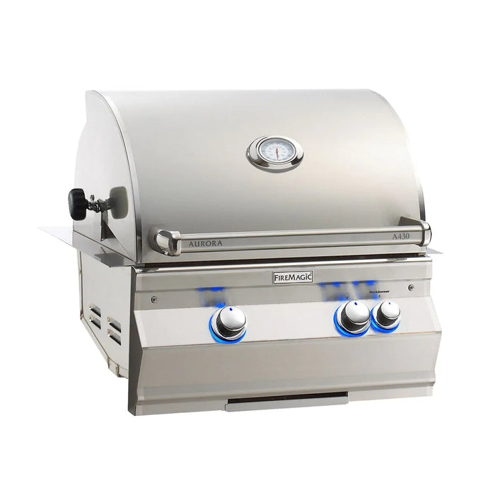Aurora Built-In Grill W/ 1 Sear Burner, Backburner, Rotisserie Kit & Analog Thermometer, Natural Gas , 29" , Fire Magic