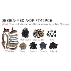 Amantii 15-PCE Driftwood Log Set with Deluxe Media Kit