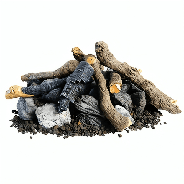 American Fyre Designs 34” Beachwood Logs with Stones Outdoor Log Set