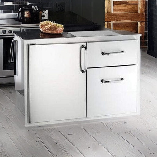 American Outdoor Grill Door With Double Drawers, Stainless Steel, American Outdoor Grill, 18x30, 18-30-SSDD Single Access Door