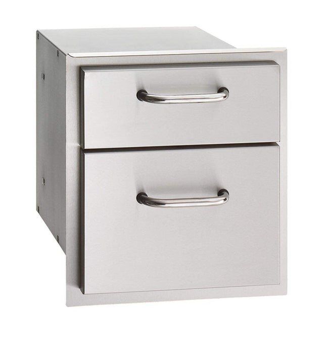 American Outdoor Grill Double Drawer for Outdoor Grilll, Double Wall, Built-in , Stainless Steel, 14.5", American Outdoor Grill, 16-15-DSSD Drawer