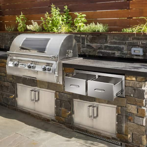American Outdoor Grill Masonry Drawer for Outdoor Grilll, Double Wall, Built-in , Stainless Steel, 30", American Outdoor Grill, 13-31-SSD Drawer