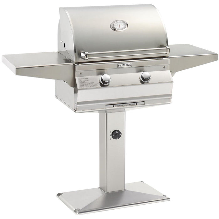 Choice Multi-User Freestanding Natural Gas Grill with Analog Thermometer On Patio Post, 24", Fire Magic