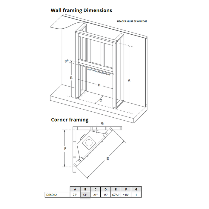 Montigo DelRay Square Direct Vent Gas Fireplace - 42" (Basic)