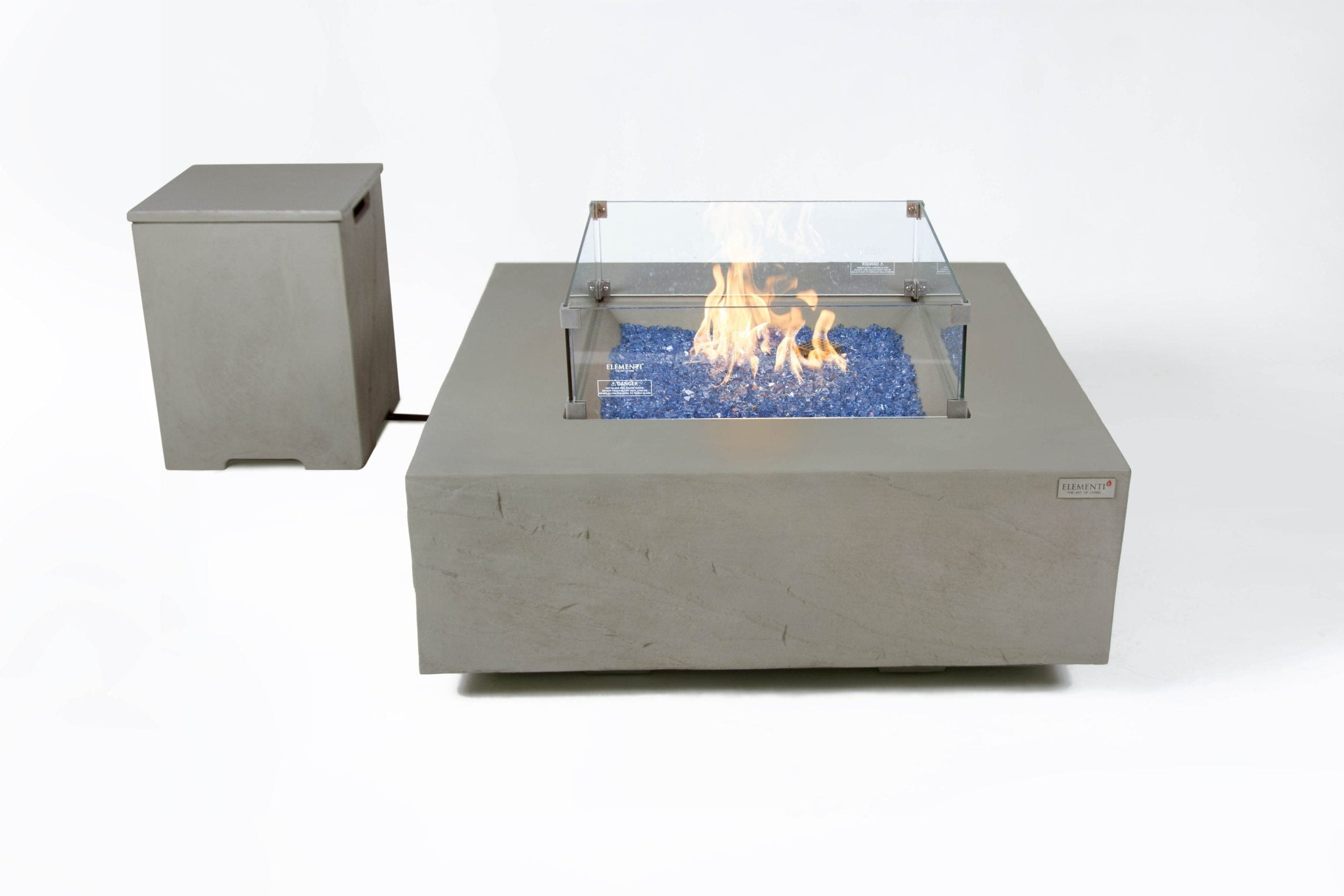 Capertee, Roraima & Uluru Fire Table, Elementi Plus, Square, Grey, 40 ...