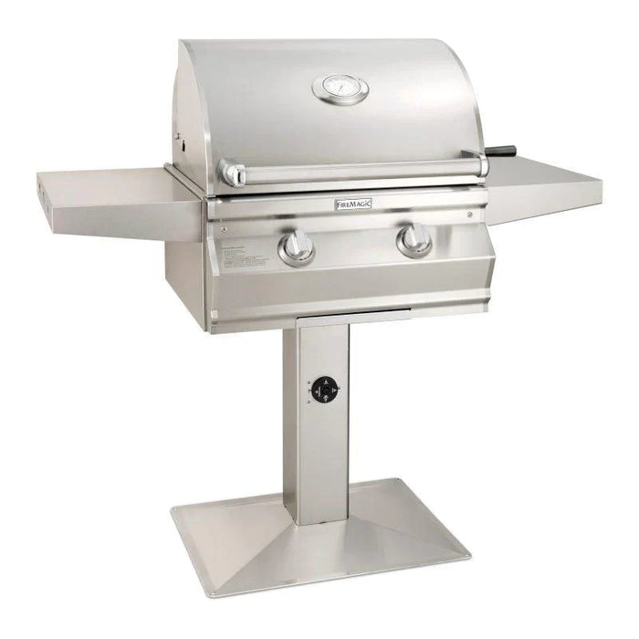 Choice Multi-User Accessible Freestanding Natural Gas Grill with Analog Thermometer On Patio Post 24", Fire Magic