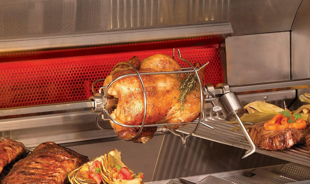 Aurora Charcoal Combo Grill W/ Infrared burner & Rotisserie Kit + Analog Thermometer, Natural Gas, Built In, 36", Fire Magic