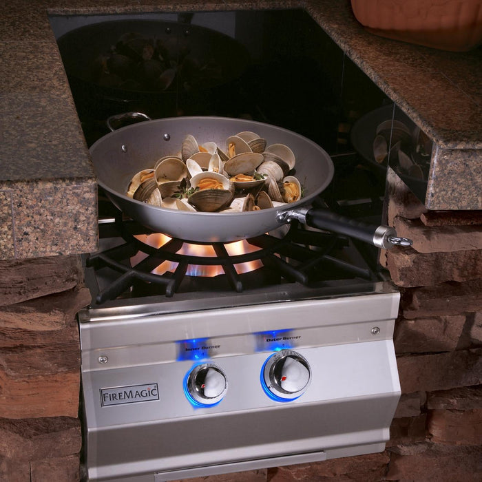 Aurora Built-In Natural Gas Power Burner With Porcelain Coated Cast Iron Grid,  Fire Magic