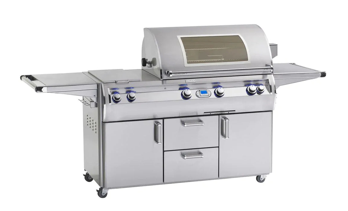 Echelon Diamond Natural Gas Freestanding Gas Grill With Rotisserie, Infrared Burner, Double Side Burner, Digital Thermometer & Magic View Window, 36", Fire Magic