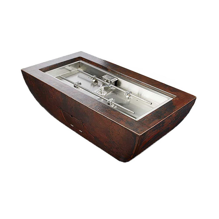 HPC Fire Hammered Copper Phoenix H-Burner Fire Bowl 47" x 25" by HPC Fire Gas Fire Pits
