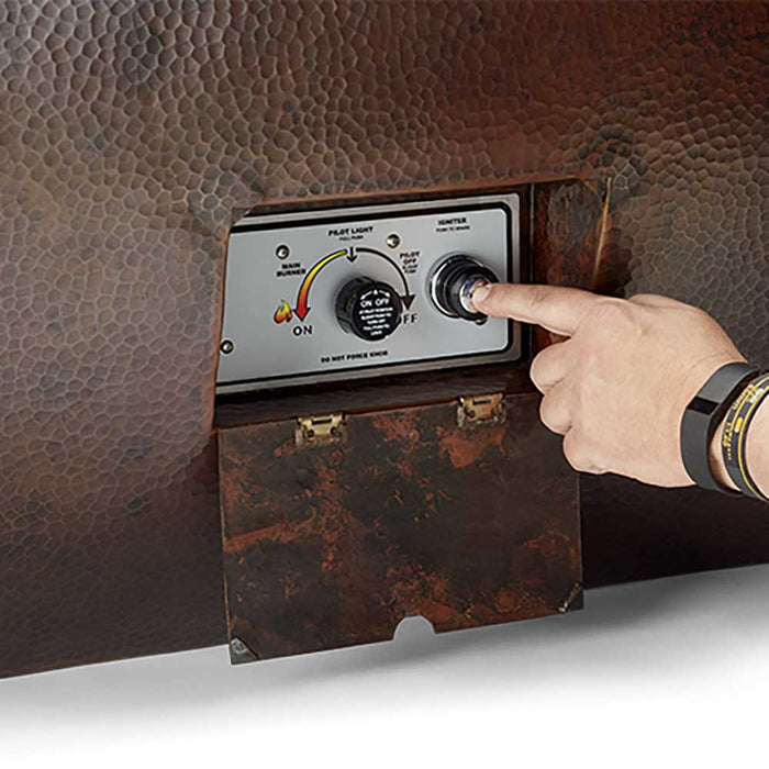 HPC Fire Hammered Copper Phoenix Trough Torpedo Fire Bowl 47" x 25" by HPC Fire Gas Fire Pits