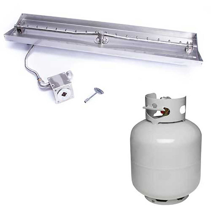 HPC Fire Linear Interlink Torpedo Fire Pit Burner Kit for Small LP Tank Match Lit Ignition by HPC Fire Fire Pit Pan and Burner Kit