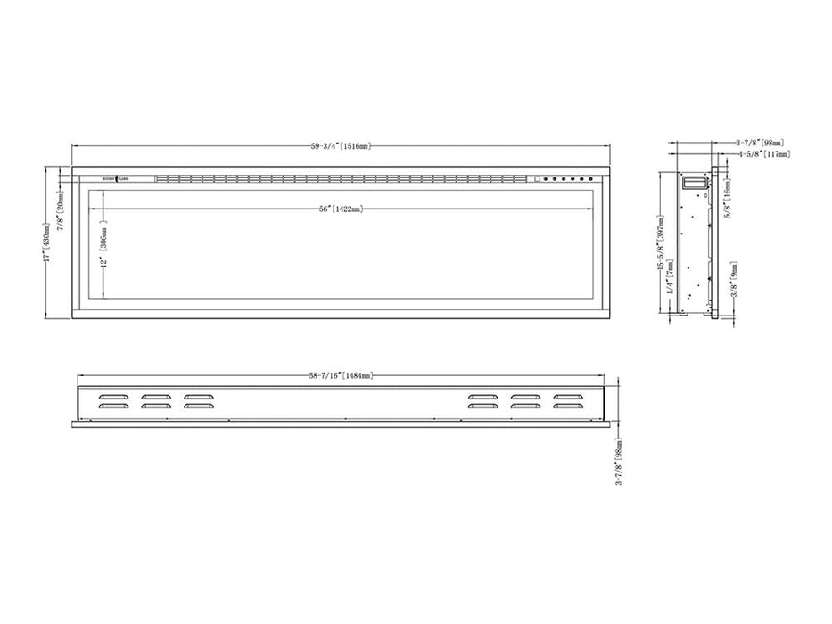 Modern Flames Modern Flames 60-in Spectrum Slimline Built-In Electric Fireplace Built-In Electric Fireplaces