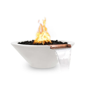 24" Cazo Fire & Water Bowl - White Finish