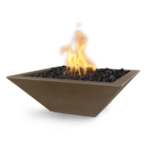 24" Maya Fire Bowl - GFRC Concrete - Chocolate Finish