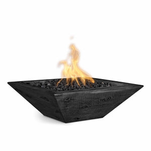 24" Maya Fire Bowl - Wood Grain Concrete - Ebony Finish