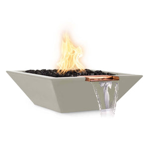 24" Maya Fire & Water Bowl - GFRC Concrete - Ash Finish