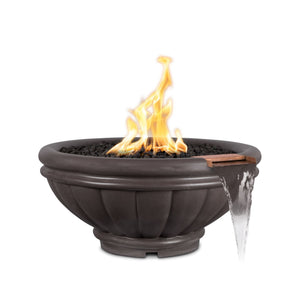 24" Roma GFRC - Fire & Water Bowl - Chestnut Finish