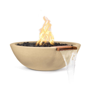 27" Sedona Fire & Water Bowl - GFRC Concrete - Vanilla Finish