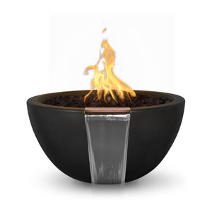 30" Luna GFRC Fire & Water Bowl - Black Finish
