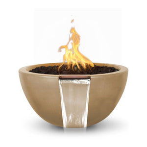 30" Luna GFRC Fire & Water Bowl - Brown Finish