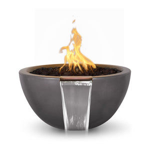 30" Luna GFRC Fire & Water Bowl - Chestnut Finish