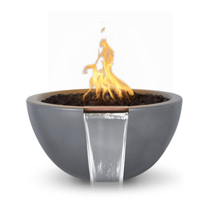 30" Luna GFRC Fire & Water Bowl - Gray Finish