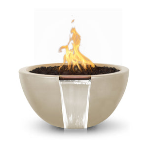 30" Luna GFRC Fire & Water Bowl - Vanilla Finish