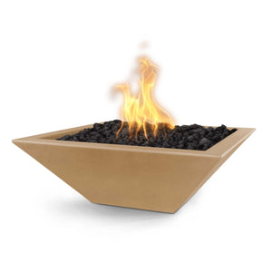 30" Maya Fire Bowl - GFRC Concrete - Brown Finish