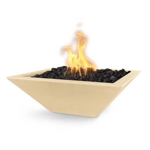 30" Maya Fire Bowl - GFRC Concrete - Vanilla Finish