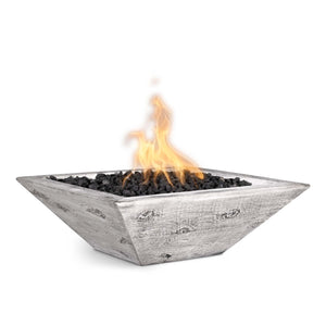 30" Maya Fire Bowl - Wood Grain Concrete - Ivory Finish
