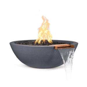 33" Sedona Fire & Water Bowl - GFRC Concrete - Gray Finish