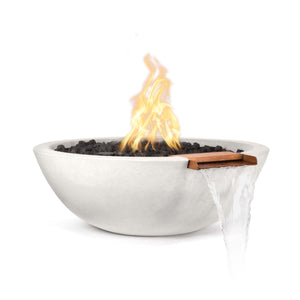 33" Sedona Fire & Water Bowl - GFRC Concrete - White Finish
