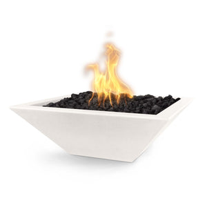 36" Maya Fire Bowl - GFRC Concrete - White Finish
