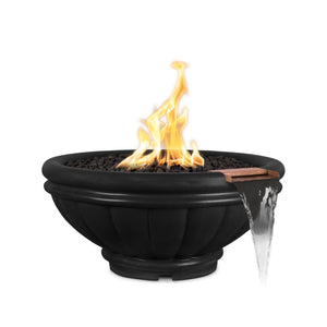 36" Roma GFRC - Fire & Water Bowl - Black Finish