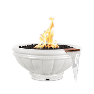 36" Roma GFRC - Fire & Water Bowl - White Finish