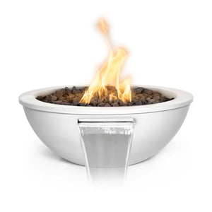 48" Sedona Fire & Water Bowl - Metal Powder Coated - White Finish